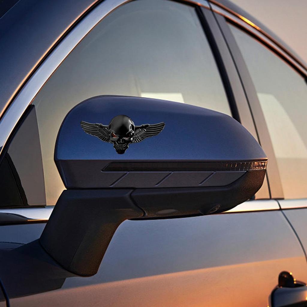 Zmijkol Angel Wings Car Decal, 3D Car Sticker Metal | 3D Metal Skeleton Car