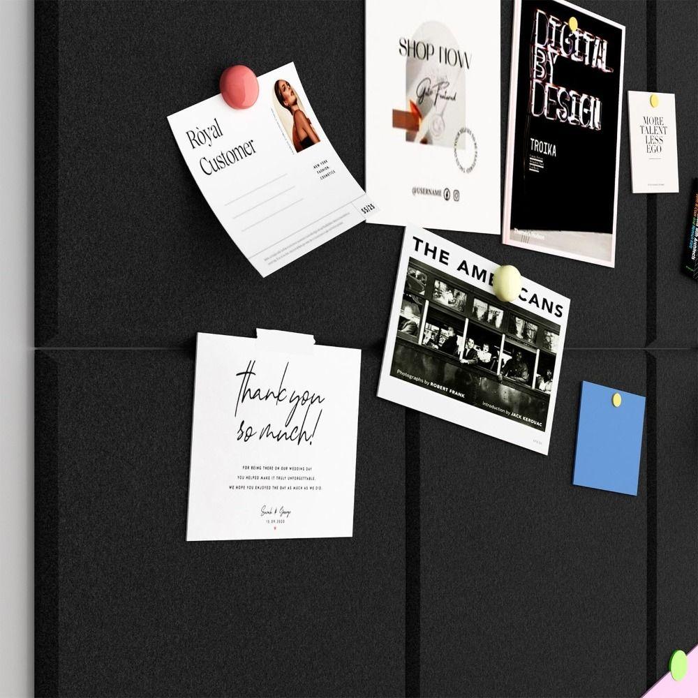 Felt Acoustic Panel Self Adhesive Wall Tiles Sticker Smooth Surface Bulletin Board  for Home Office