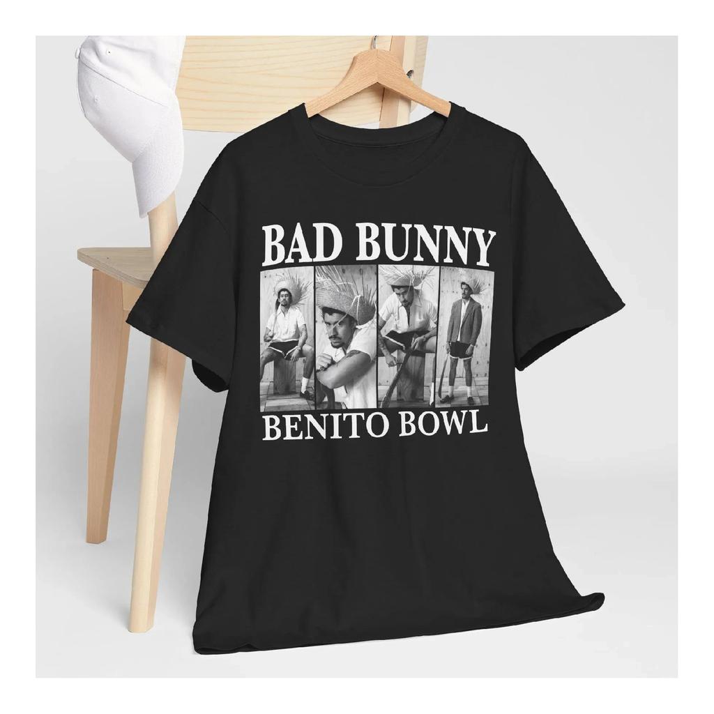 2026 Bad Bunny Super Bowl T-shirt Stampata in Cotone Estiva Abbigliamento Uomo e Donna Moda Casual Hip-hop T-shirt Y2K Regalo per Fan