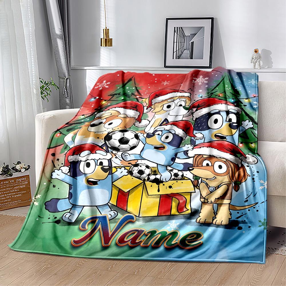 Christmas Penguins Celebration Personalized Name Blanket Gift Personalized Blanket Comfortable Great for Office Livingroom Living Room Couch