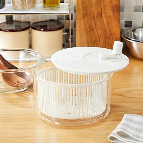 Pearl Metal Vegetable Drainer/Salad Spinner, Made in Japan, White, NEW Salad Pal C-995