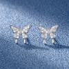 2026 Korean Simple Style New Bow Stud Earrings Female Design Sense Super Fairy Sweet Wind Crystal Ear Jewelry