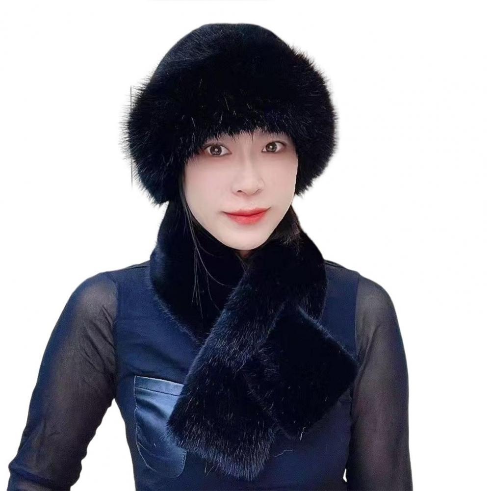 

Женская зимняя монгольская шапка, грелка для шеи, толстая, эластичная, сохраняющая тепло, куполообразная шапка, головной убор для катания на лыжах и коньках на открытом воздухе чёрный