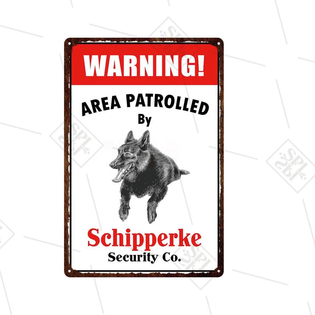 Akita Corgi Dog Breed Metal Sign Beware Of The Dog Warning Sign Pet Shop Wall Decoration Family Doorplate Vintage Tin Plaque