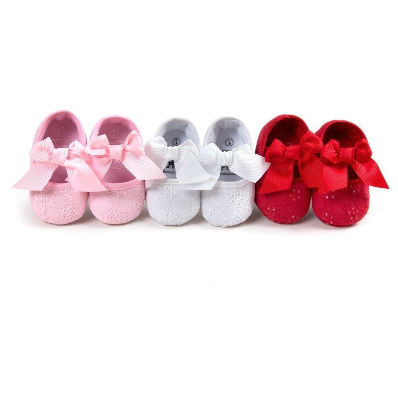 Boty pro batolata Baby Neklouzavé Boty Bowknot Princess Kojenecké slip on Prewalkers 0-18M