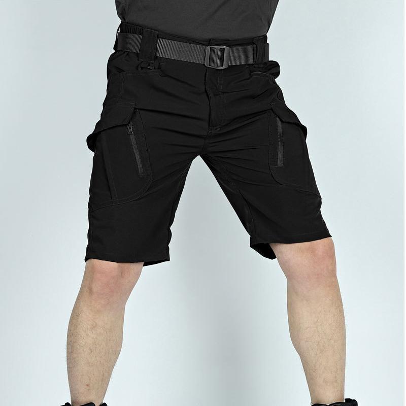 Summer Men Cargo Shorts Quick Dry Tactical Short Pants Multi-Pocket Shorts Men's Outdoor Hunting Fishing Knee Length Trousers