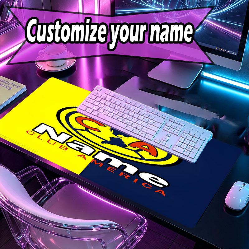 Custom Name Personalized Club America Pattern Mousepad, Laptop PC Desk Mat, Decorative Desk Mat for Home Keyboard Pad Gift