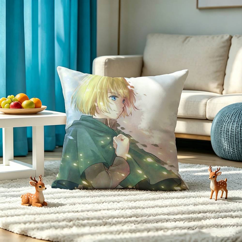 A-AOT Armin Arlert Square Double-Sided printed Pillow Case Bedroom Bedside Pillow Sofa Cushion Cover
