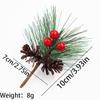 Artificial Pine Needle Greenery & Red Berry Bouquet for Holiday DIY & Gift Packaging