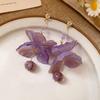Chinese Glass Beads Flower Tassel Earrings for Women Sweet Style Versatile Drop Earring Elegant Beautiful Jewelry Friends Gift K