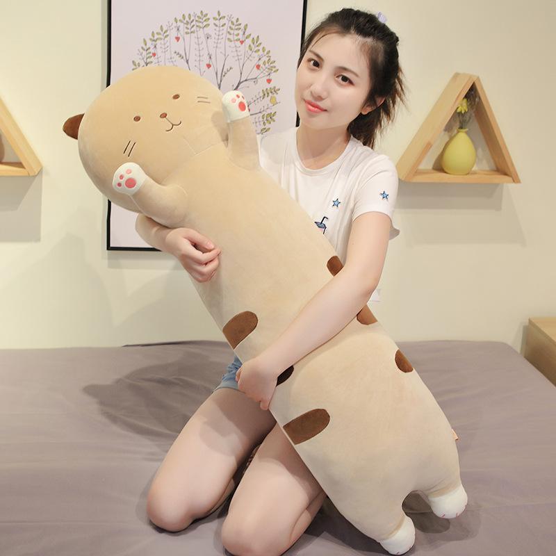 Cute Soft Cat Doll Plush Toy Girl Bed Sleeping with Pinch Legs Long Throw Pillow Cat Doll