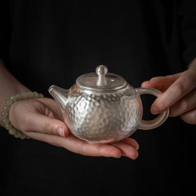Hammered Texture Silver Gilding Teapot Gift Set Handmade Heat-resistant Kung Fu Tea Cup Filter Mini Kung Fu Tea Pot Friend
