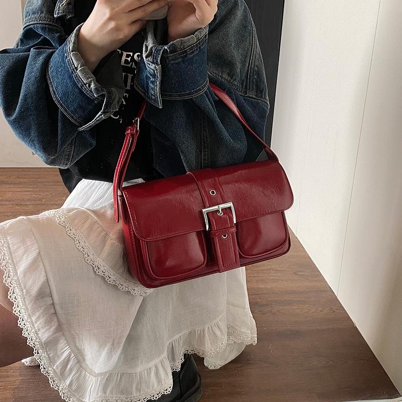 This Year's Popular Bags Women's 2025 New Fashion High-end Single Shoulder Underarm Bag Texture Messenger Small Square Bag
