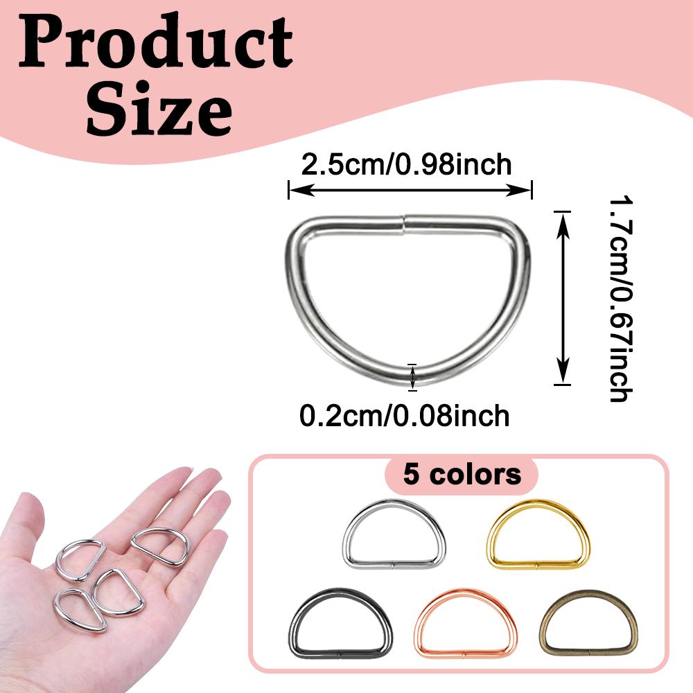 30/50pcs D-shaped metal ring alloy multi-functional buckle,suitable for DIY crafts,wedding,pet collars,keychains,bag accessories