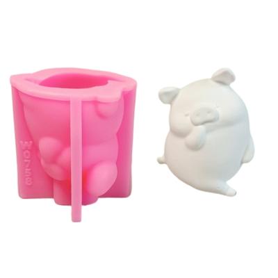 Shy Pig Molds Ornament Molds Handmade Silicone Mould Candle Molds Soap Molds Casting Molds for Home Decorations