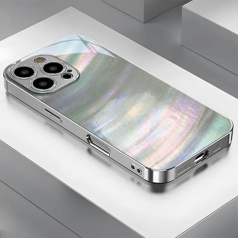 

Luxury Color Gradient Electroplate Silver Phone Case For Samsung Galaxy S26 S25 S24 S23 Ultra Plus FE Tempered Glass Cover Galaxy S24+