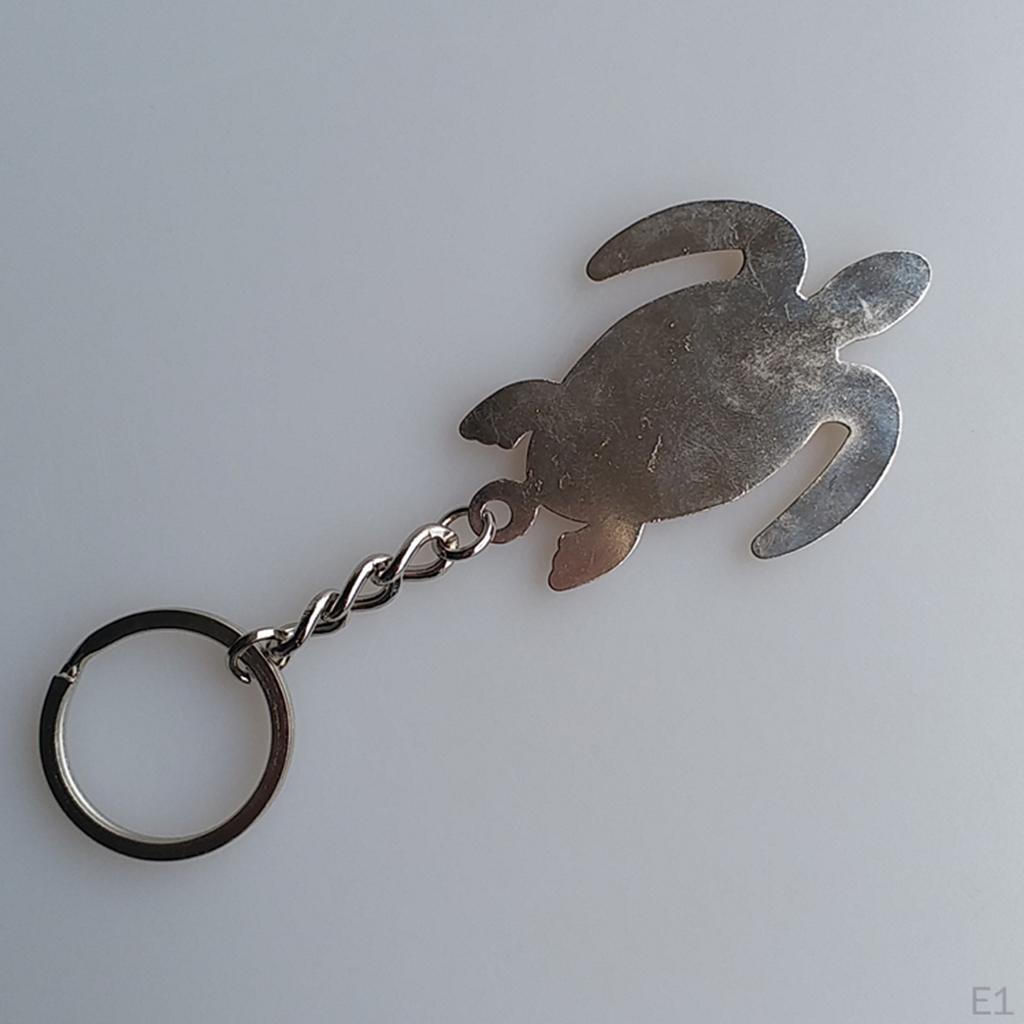 Novelty Sea Turtle with Dive Flag Key Chain Holder Keyring - Sturdy & Durable Zinc Alloy