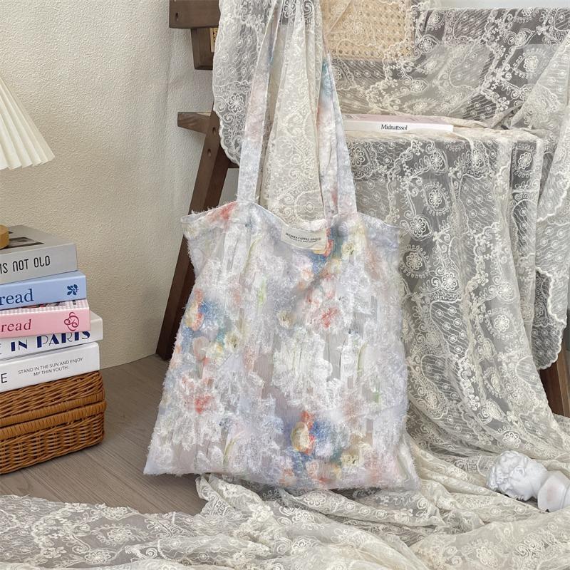 5381 New Lace Fairy Flower Vest Bag Hand Carry Bag Large Capacity Shoulder Bag Lazy Wind Underarm Bag
