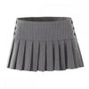 Vintage Y2k Striped Pleated Skirt Women Sexy Preppy Style Low Waist Button Slim A-line Micro Mini Skirt Streetwear