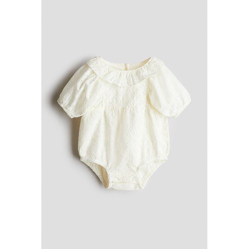 

Hm2025 Лето Новая Детская Одежда Малышка Вырез Вышивка Комбинезон 1288865 Cream 90/52(1 ½-2Y)