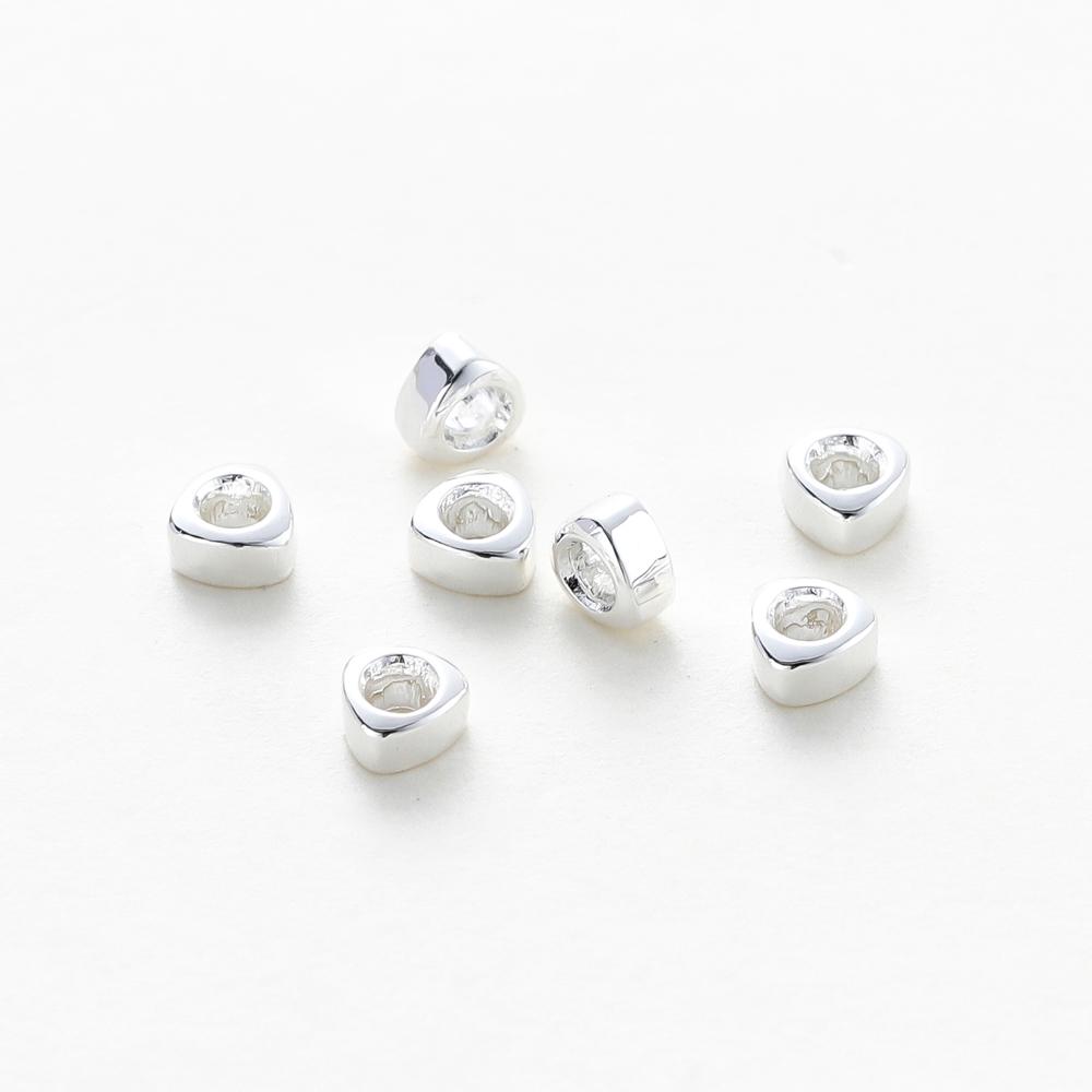 30/50pcs 14K 18K Gold Color Plated Brass Hole 1.5mm Triangle Beads Spacer Beads Bracelet Diy Jewelry Accessories