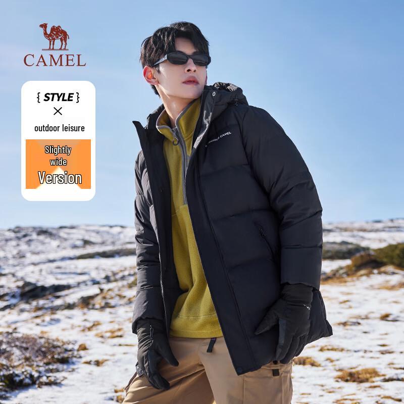 CAMEL Men s Mid-Length Hooded Down Jacket XL