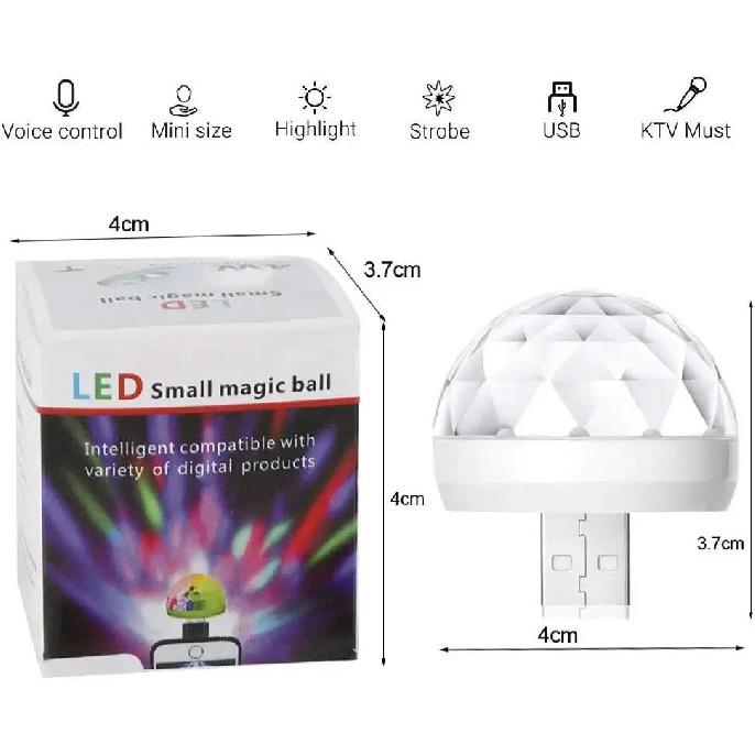 Mini USB LED Stage Disco Light Colorful Projection Effect Lamp Portable Party Club Atmosphere Light For Car Family Entertainment Neon Lights 4