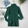 Women's Slim-Fit Knitted Turtleneck Sweater - Long-Sleeved, Solid Color, Warm for Autumn/Winter