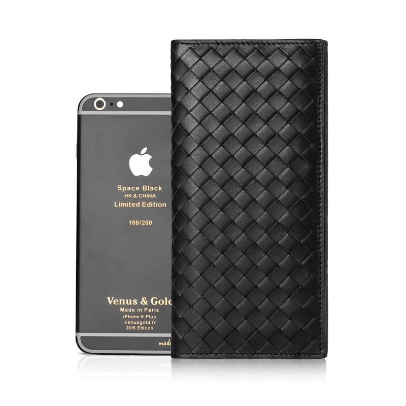High-end luxury cow leather woven wallet generation men's large-capacity multi-card RFID two-fold wallet