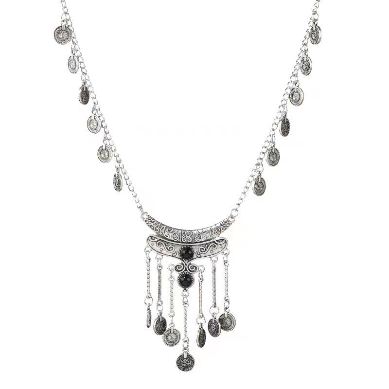 Tibetan Ancient Style Fringed Necklace Female Exotic Style Accessories Ethnic Style Retro Miao Neck Chain Jewelry