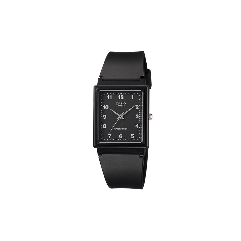 

Casio YOUTH series-square three-hand fashion simple trendy retro quartz movement resin strap Japanese and Korean watch men s watch black dial MQ-27-1B