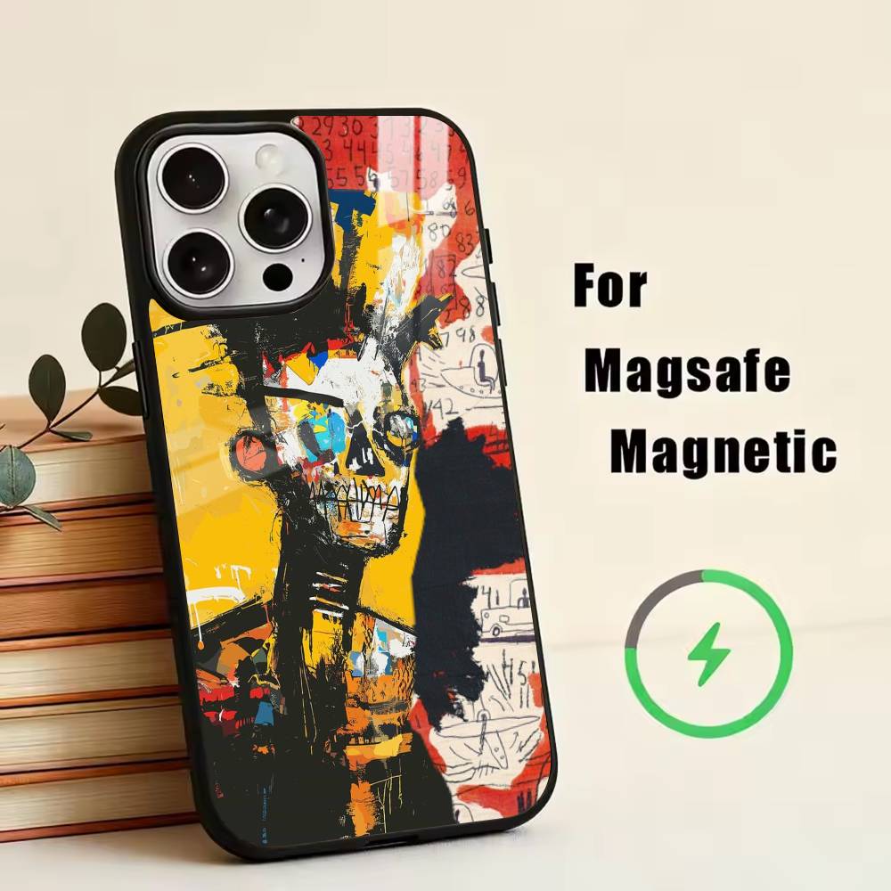 D-Graffiti Characters    Phone Case For iPhone17,16,15,14,13,12,11 Plus,Pro Magnetic For Magsafe Wireless Charging