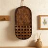 Woven Wood Basket Arched Top Wooden Wall Basket Home Storage Shallow Profile Rustic