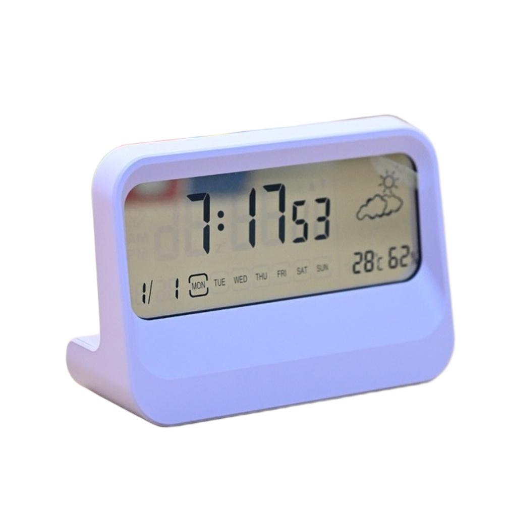 

Work Desk Bedside Table Pink LCD Alarm Clock Alarm Clock With Snooze Digital Alarm Clock Protective Film Removable