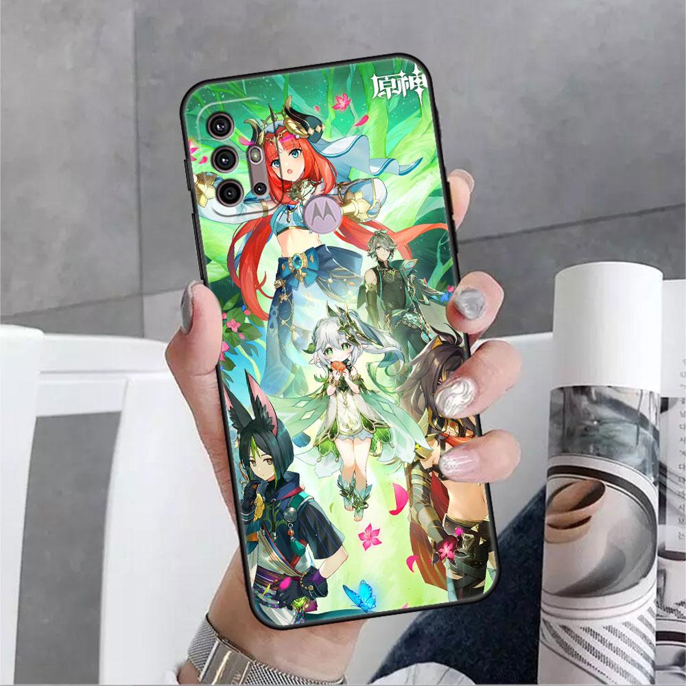 Case For Motorola G30 G60 G9 Play One Fusion Plus Edge 20 G8 Power Lite G22 G50 G200 G51 G71 G31 Phone Cover Genshin Impact Capa
