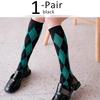 Long Socks Women Stockings Organic Cotton Diamond Warm Thigh High Ladies Girls Street Fashion Young Casual Knee Socks Harajuku
