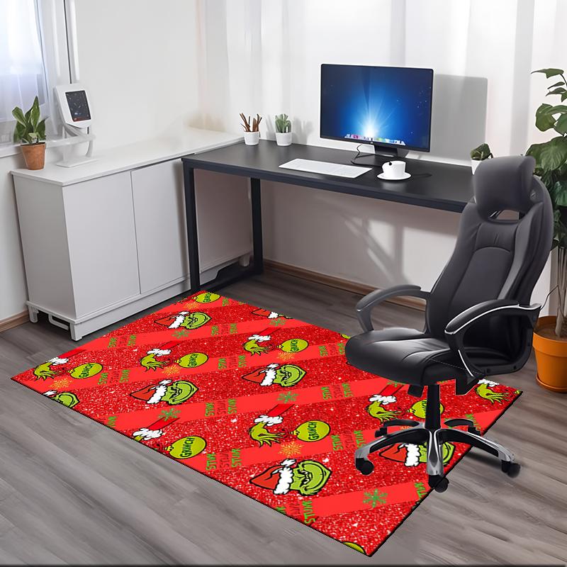 Tappeto Stampato Grinch per Sedia da Ufficio Soggiorno Camera da Letto Cucina Decorazioni Regali