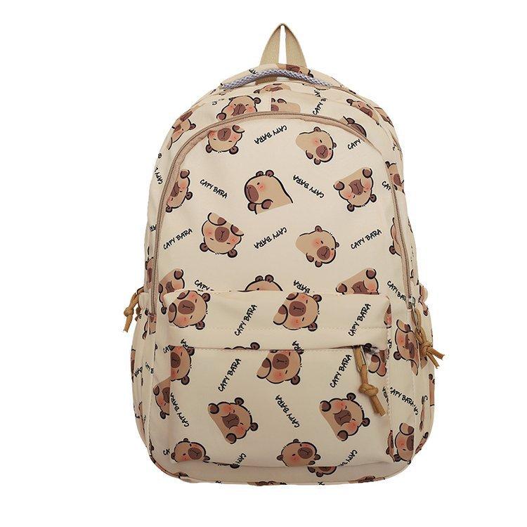 Schoolbag Backpack Female Japanese Cute Cartoon Kapibara Schoolbag Female Large Capacity Junior High School Student Backpack