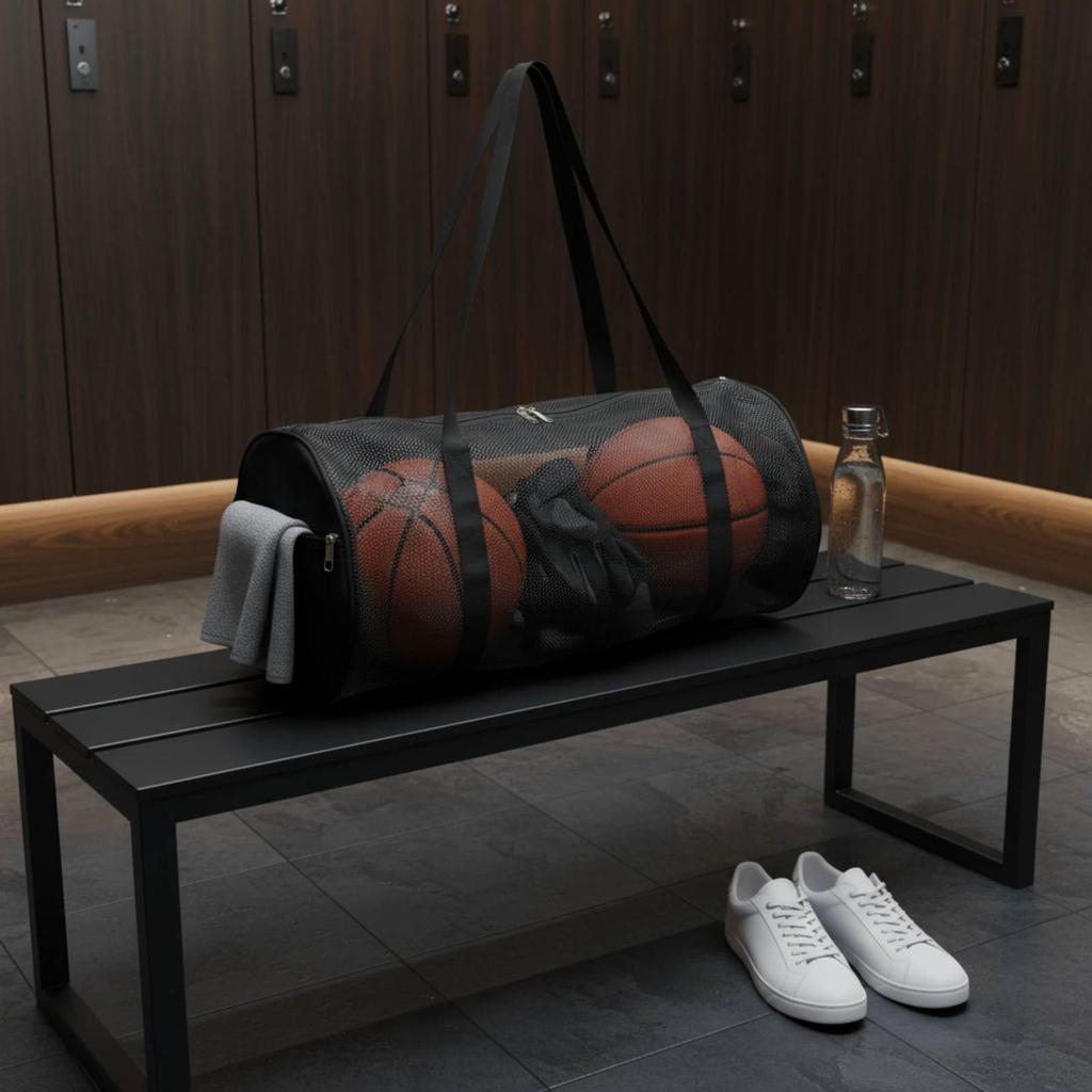 Athletic Gear Carrier Bag Sturdy Large Capacity Mesh Lightweight for Gym