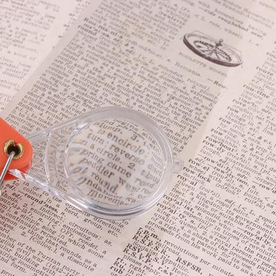 Portable Orange High-Definition Magnifying Lens For Old People Pocket Magnifying Glass Small Handheld Folding Keychain Magnifier