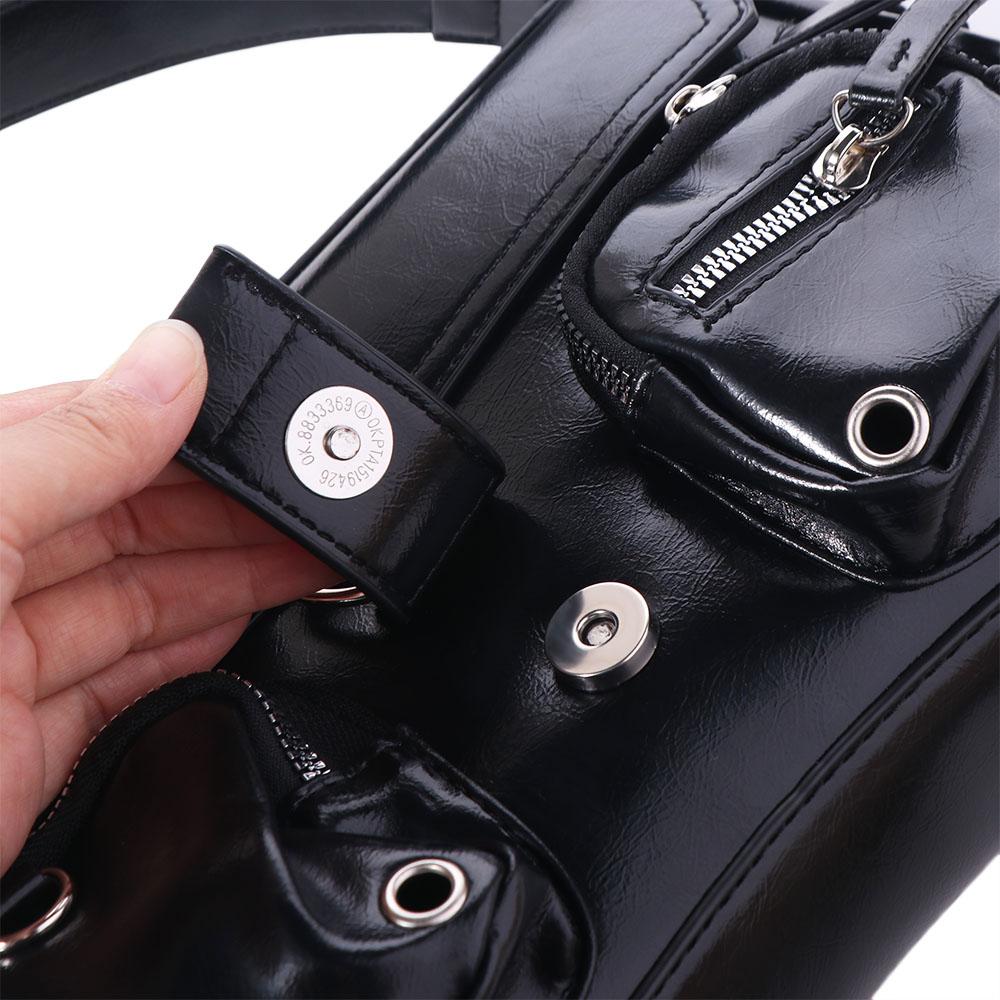 Elegant Y2K PU Crossbody Bag Harajuku Pocket Leather Handbag Gothic Wallet Underarm Shoulder Bag Outdoor