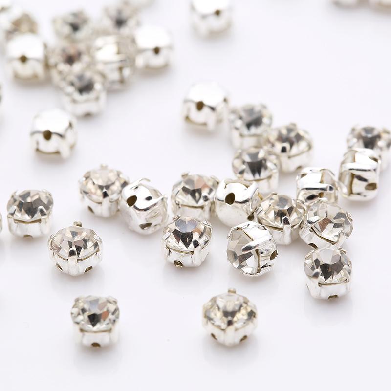 Top Quality 3-6mm Claw Sew On Rhinestones Clear Crystal Color Sliver Base Sewing Stone DIY Decoration