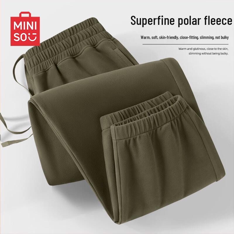 

MINISO Men s Winter Fleece-Lined Casual Jogger Pants 3XL
