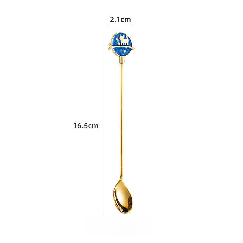 Creative Cartoon Animal Floral Spoon & Fork, Mirror Polished 304 Stainless Steel Dessert Coffee Stirrer