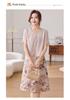 Elegant Summer Chiffon Floral Dress for Petite Middle-Aged and Elderly Women