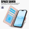 SY-003 For iPhone 15 Pro Max Case PU Leather Stand View Phone Wallet Cover with Hand Strap