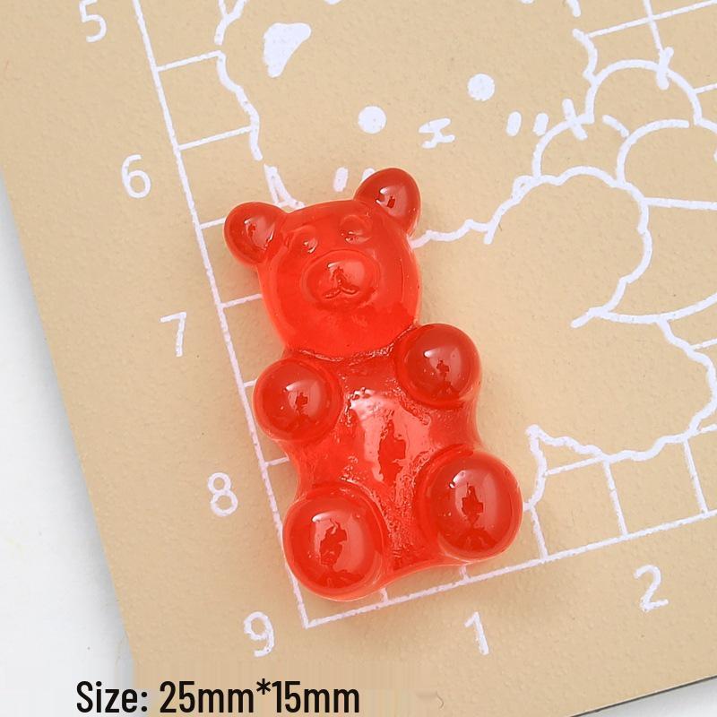 Large Translucent Bear Cartoon Cream Resin Charms for Crocs & DIY Jewelry Hair Clip Accessories