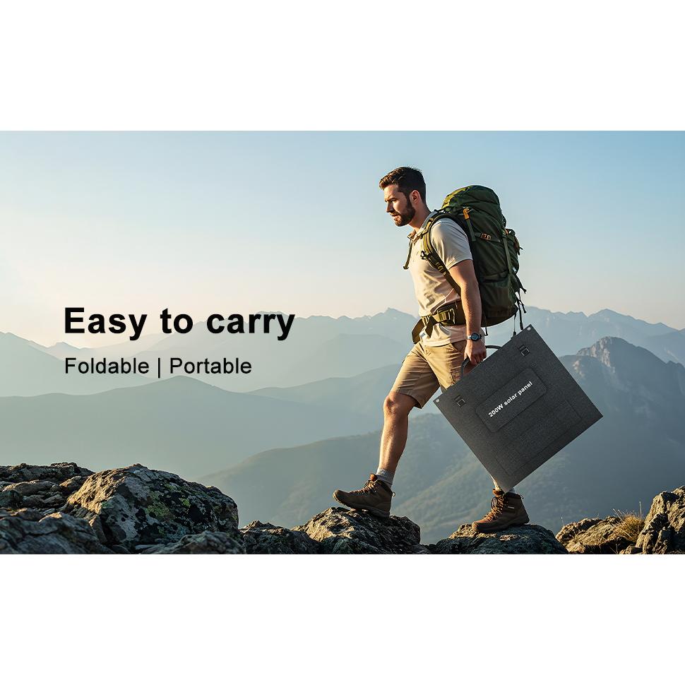 Portable 400W Foldable Solar Panel with ETFE, High Efficiency 24% Monocrystalline Solar Charger for Outdoor Camping