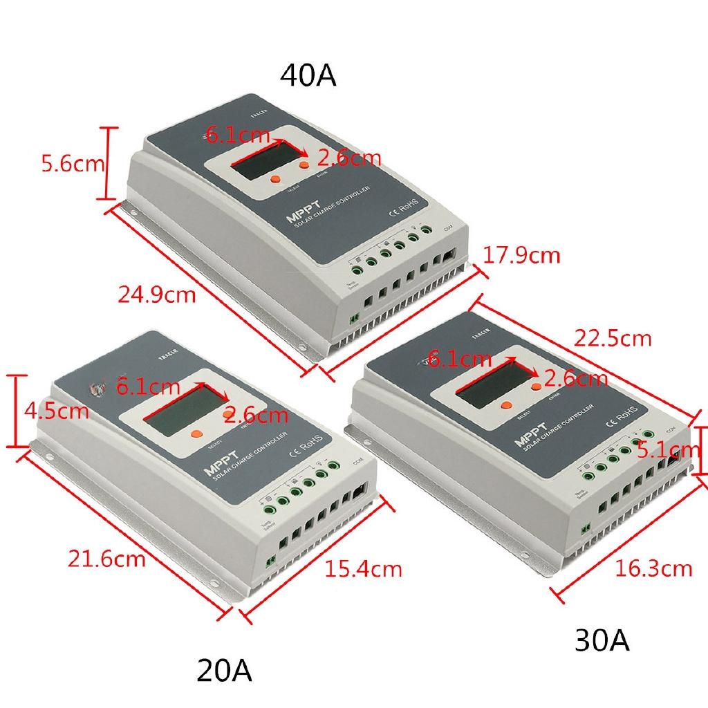 20A/30A/40A EPEVER Tracer MPPT LCD Diaplay Solar Charge Controller Battery Regulator Tools