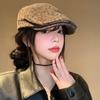 Retro Spice Girl Leopard Print Beret American Style Face Small Fashion Versatile Forward Hat Personality Peaked Hat